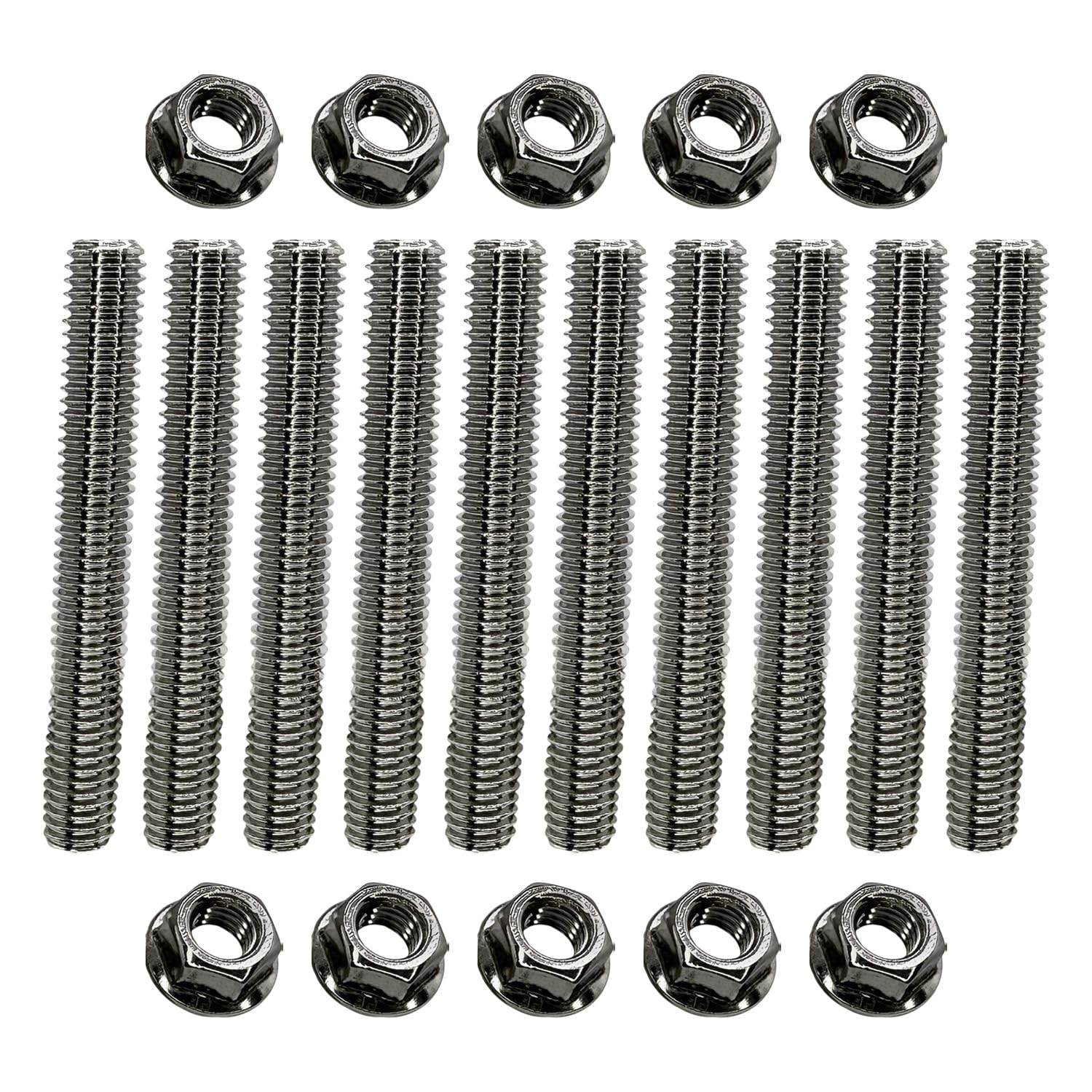 A.A Stainless Exhaust Manifold Stud Kit Replacement for Ford 6.8L V10 Super Duty (1 Side, 10 pcs)