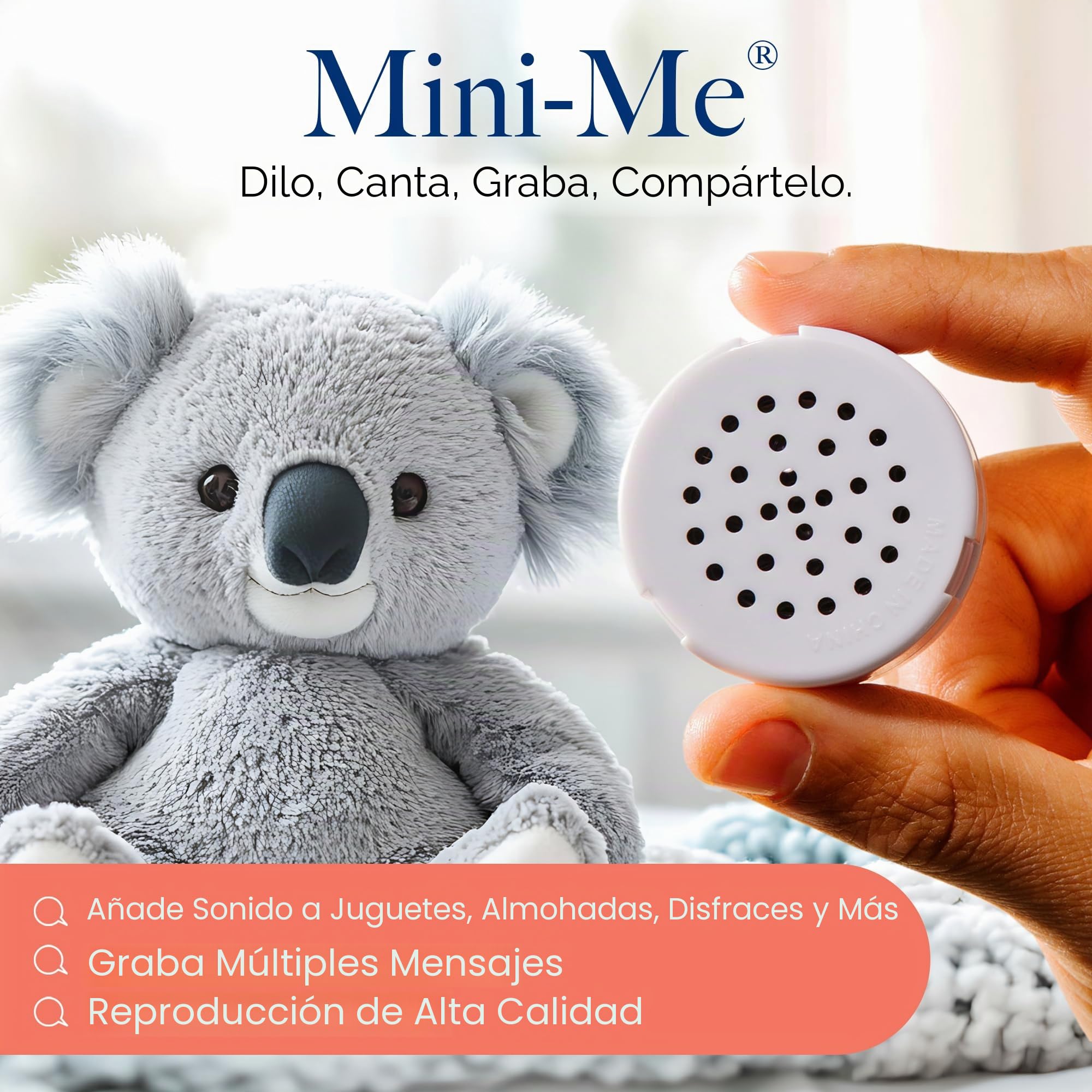 VoiceGift Grabadora de Voz multimensaje de 60 Segundos, graba Mensajes Personalizados para Peluche, Osito de Peluche, muñeca y Almohada, Paquete de 2 (edición estándar)