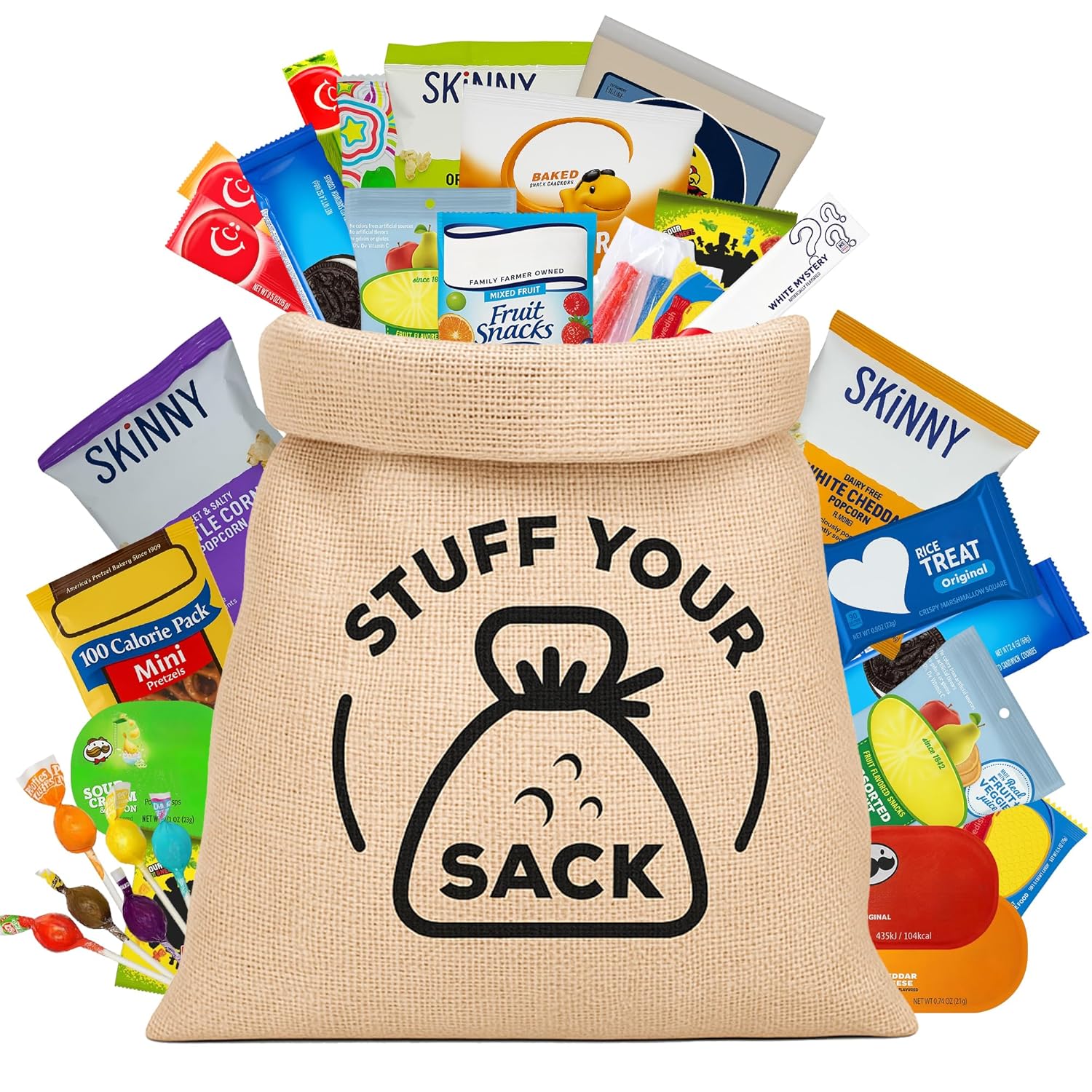 Nut-Free Snacks Variety Pack – 60 Count Peanut-Free and Tree Nut-Free Snack Box for Kids – Individually Wrapped Cookies, Crackers, Chips and Candy – Allergy Friendly School Snack Pack by Stuff Your Sack