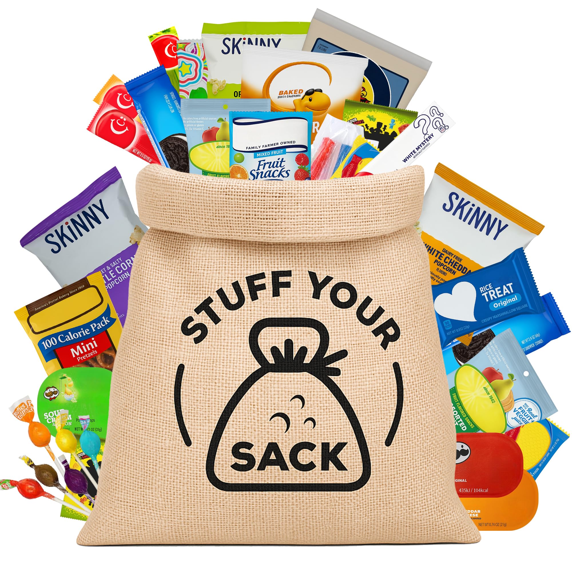 Nut-Free Snacks Variety Pack – 60 Count Peanut-Free and Tree Nut-Free Snack Box for Kids – Individually Wrapped Cookies, Crackers, Chips and Candy – Allergy Friendly School Snack Pack by Stuff Your Sack