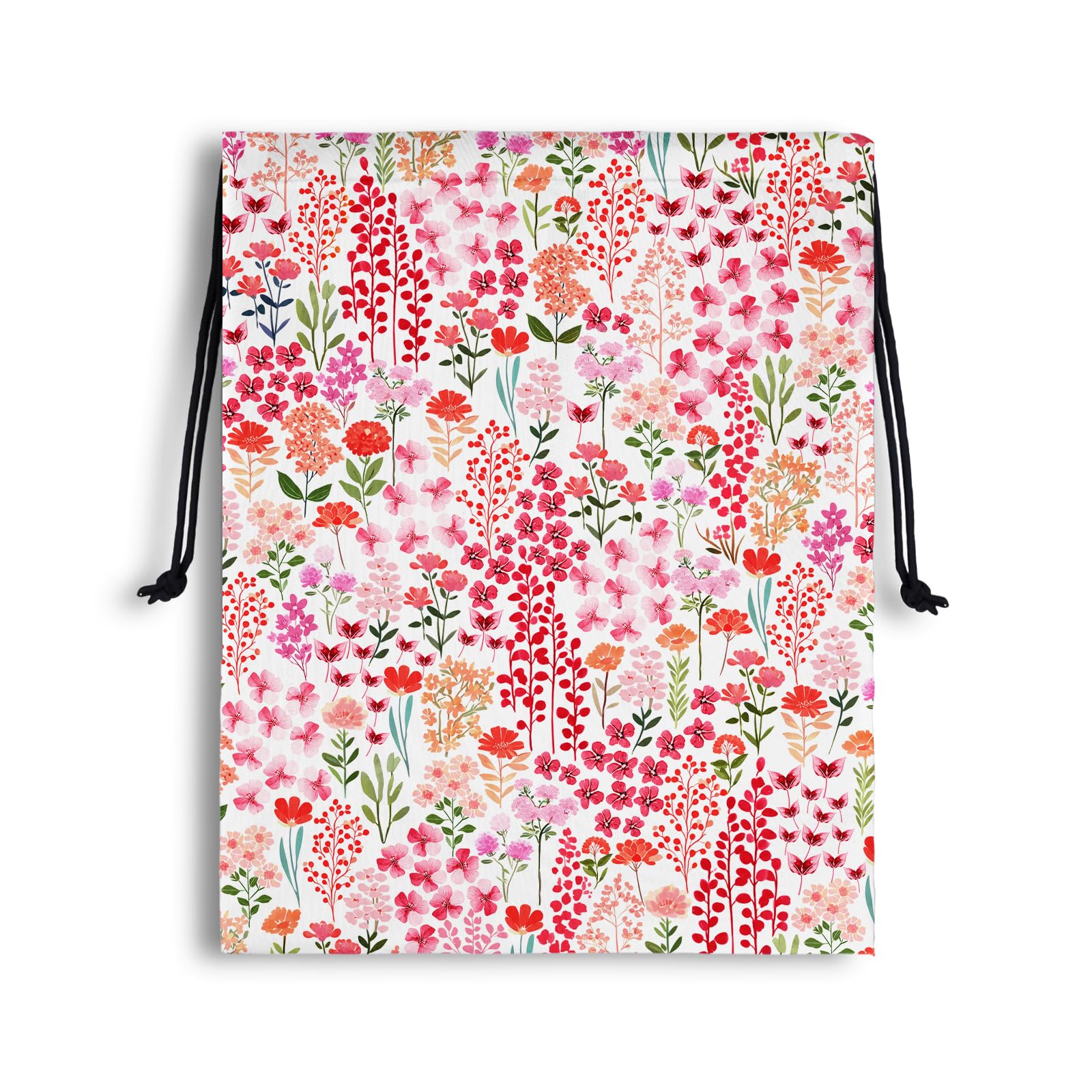 Pink Floral Gymnastics Grip Bag Small Portable Drawstring Storage Pouch Bag for Gym