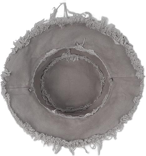 Miniatura 10 de Zylioo Sombreros de pescador deshilachados XS-2XL, sombreros de pescador con borla y correa para la barbilla, sombrero de pesca con flecos de talla