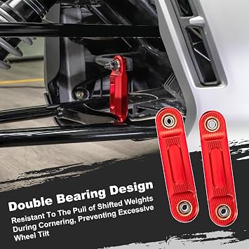 Billet Aluminum Sway Bar End Links for the Can-Am Ryker 600/900 / Rally (2019-2025) & Sport (2022-2025)| Rod End Kit (Red)