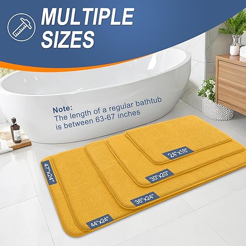 Miniatura 5 de OLANLY Tapete de baño grueso de espuma viscoelástica de 30 x 20 pulgadas, extra suave, absorbente, de secado rápido, antideslizante, lavable a