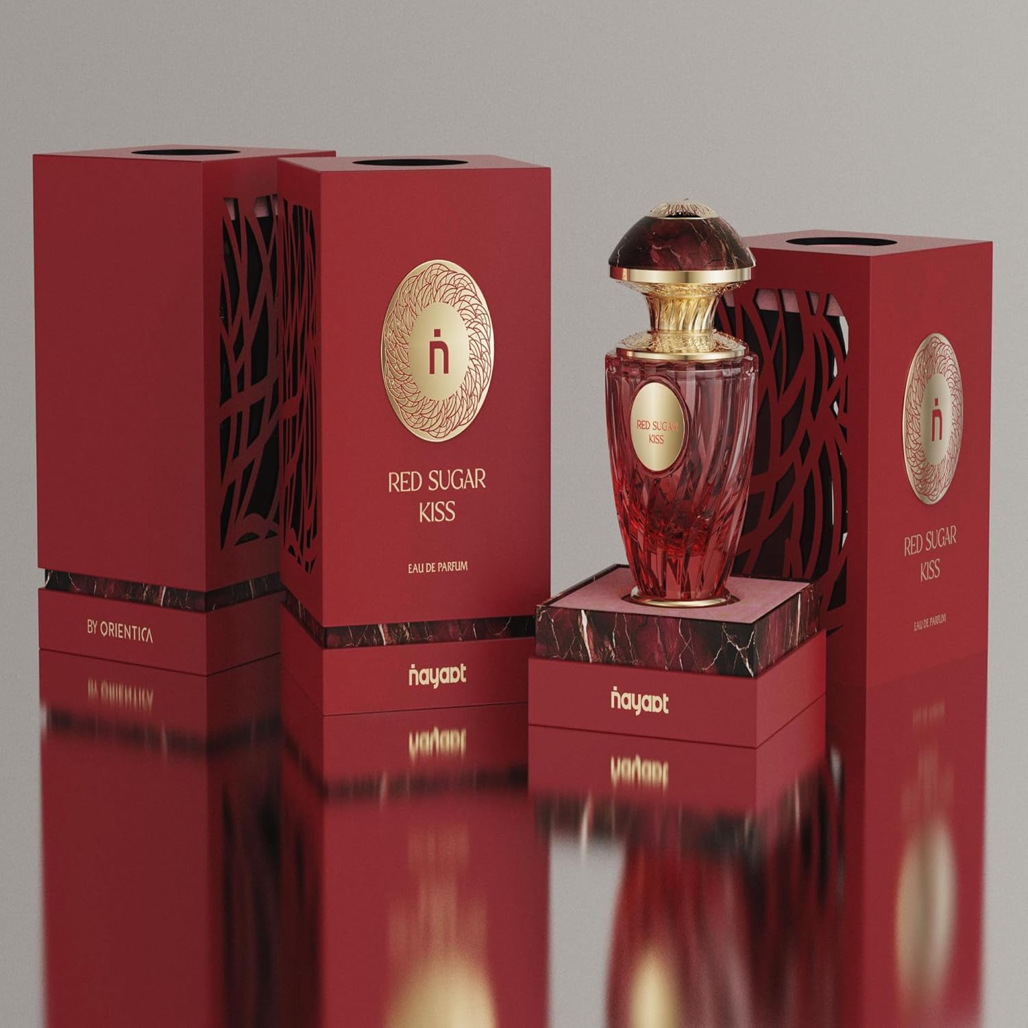 Orientica Nayaat Red Sugar Kiss Eau De Parfum - Woody, Sweet, Amber, Saffron, Praline, Jasmine, Orange, Oak Moss, Seaweed - Arabic Perfume for Men & Women - 3.3 fl oz / 100ml - Image 6