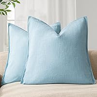 Vista 86 de Foindtower - Paquete de 2 fundas de cojín decorativas de lino unicolor, funda de cojín de acento suave, estilo bohemio, rústico y neutral