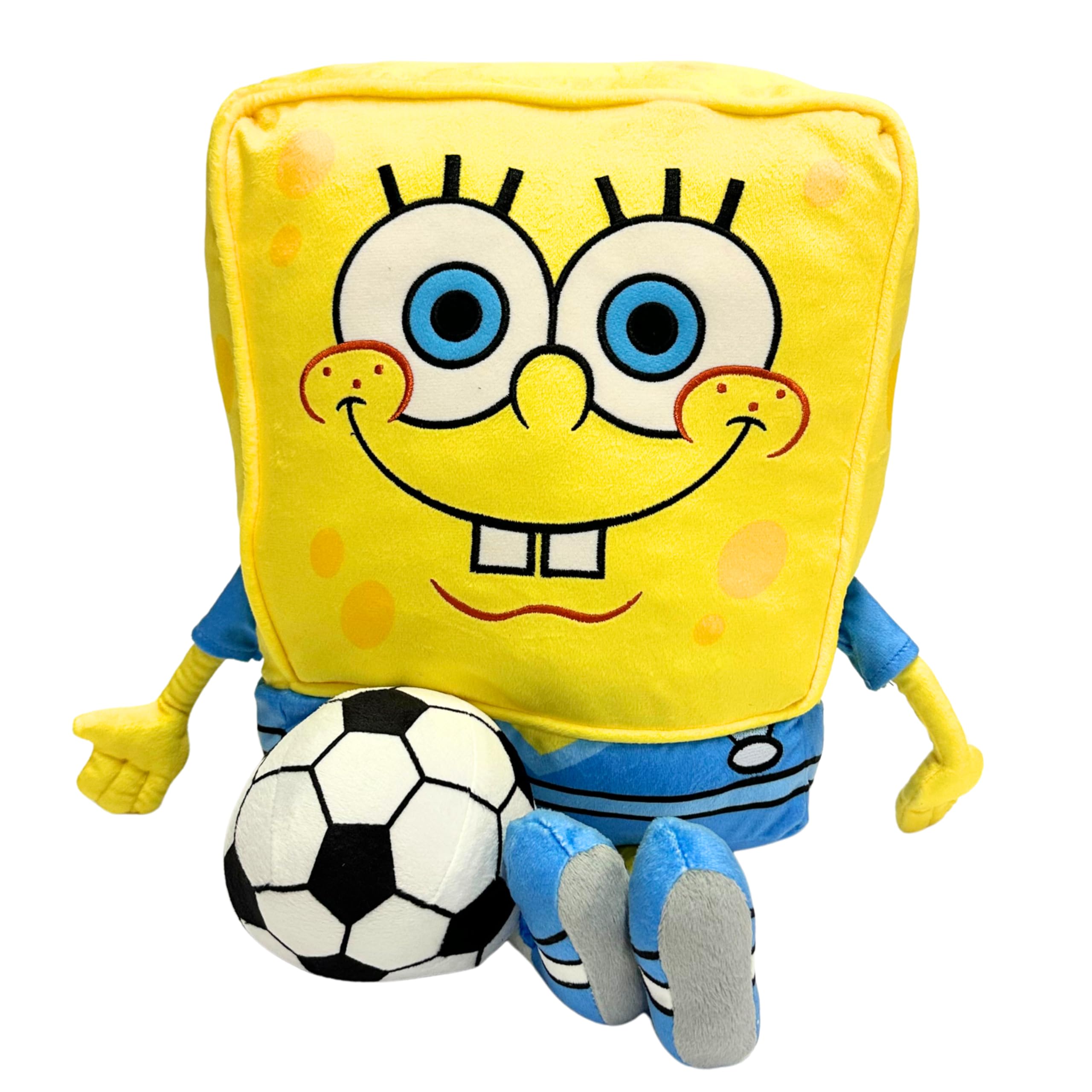 Franco Spongebob Squarepants Kids Bedding Super Soft Cozy Cuddle Pillow Buddy with Soccer Ball, (Officially Licensed Product)