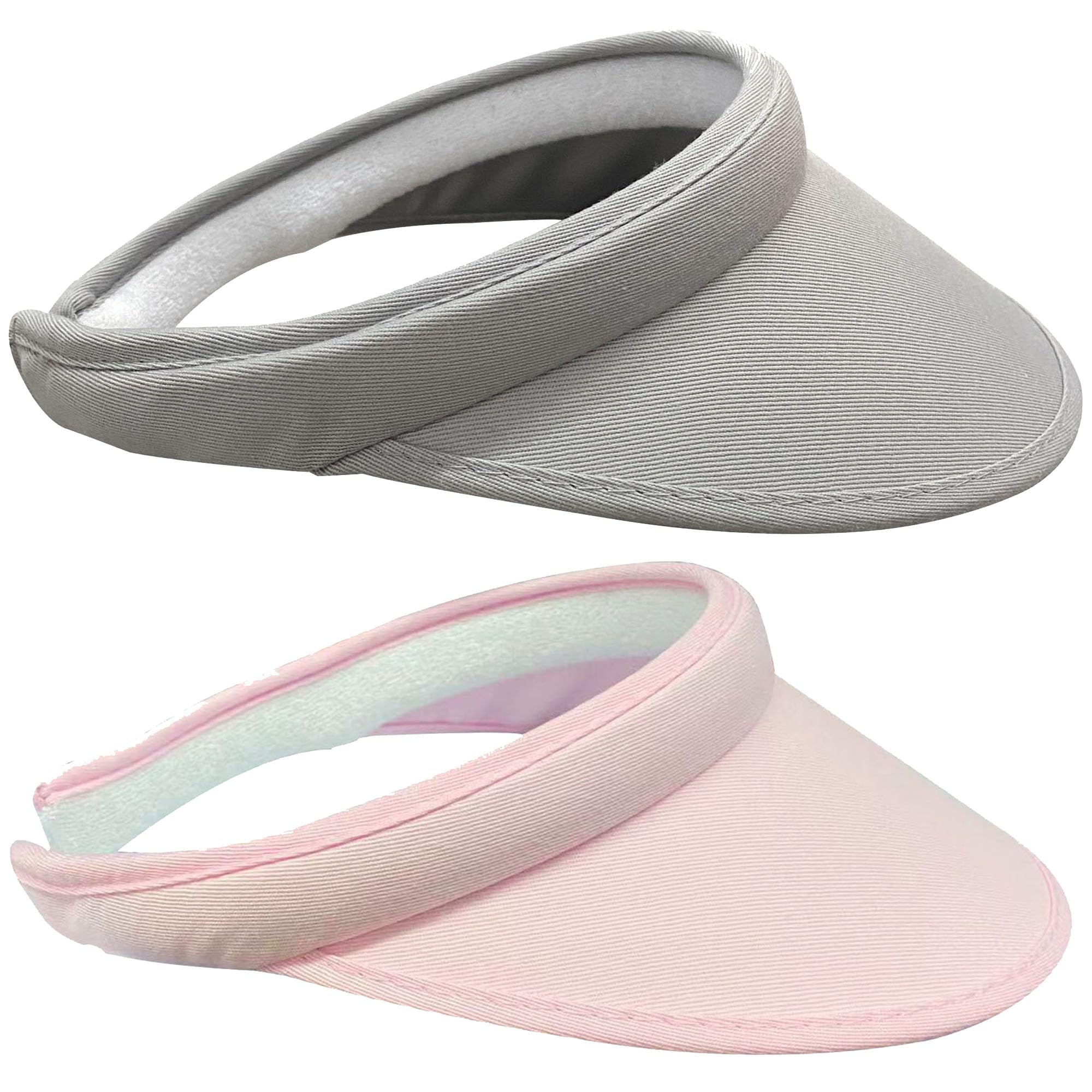 2 Pack Sun Visor Hats Women Men Clip On Wide Brim Visors Hat Outdoor Sports Golf Beach Travel Tennis Caps