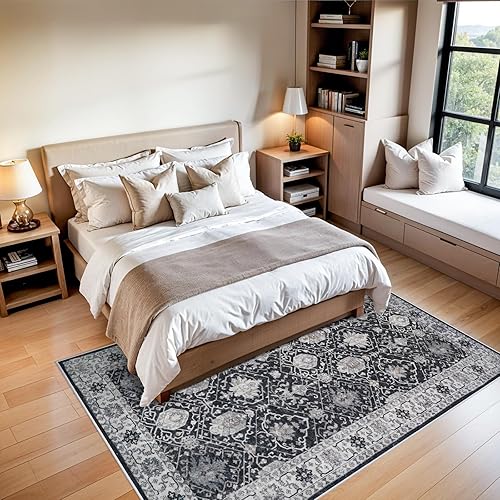 Miniatura 636 de Alfombra lavable para pasillo y de cocina, alfombra de entrada, vintage, suave para el suelo, alfombra antideslizante para interiores, para baño