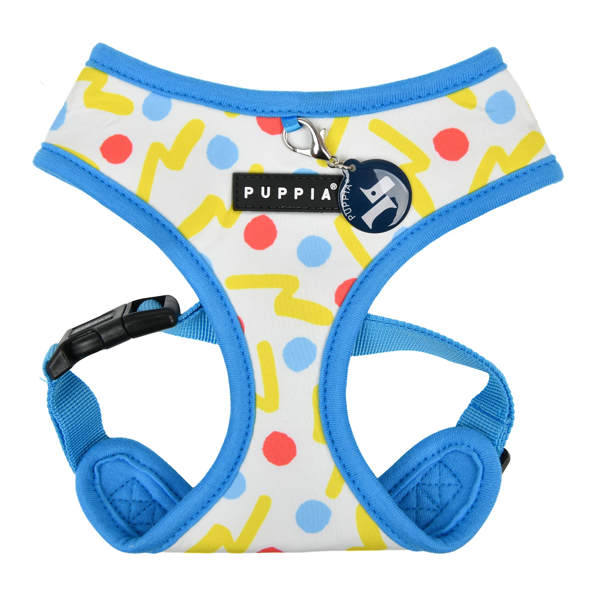 Puppia Spring and Summer Fashion Over-The-Head Dog Harness, Blue_Fete, Medium