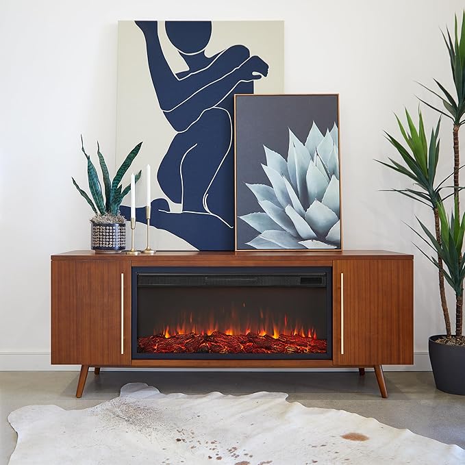 Real Flame Morris Chimenea Eléctrica 72" con Soporte TV miniatura 5