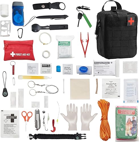 VEVOR Kit de primeros auxilios de supervivencia, 250 piezas, bolsa de primeros auxilios de nailon 600D, equipo y equipo de supervivencia, kits de