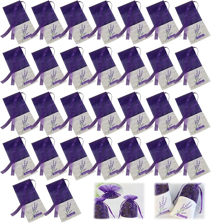 Sachet Vide pour Lavande Sachet 30pcs Sacs de Motif Sac Cordon Sachets