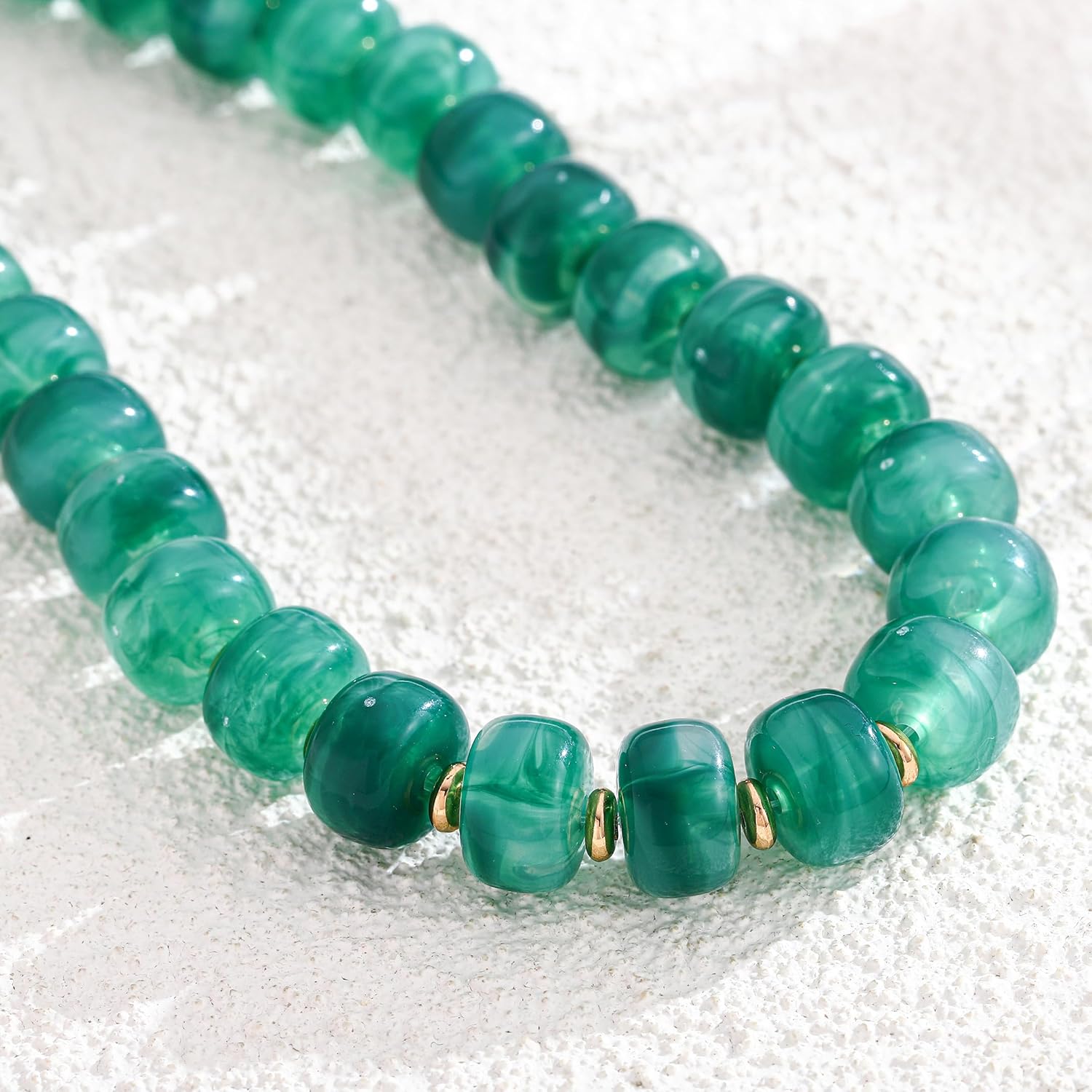 LILIE&WHITE Resin Chunky Beaded Necklace for Women Minimalistic Modern Statement Necklace Jewelry Accessories - Image 4