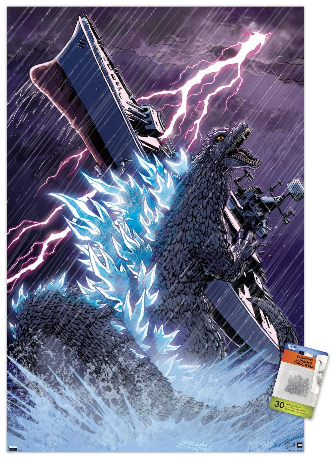 Amazon.com: Trends International Godzilla: Comic - Lightning Wall