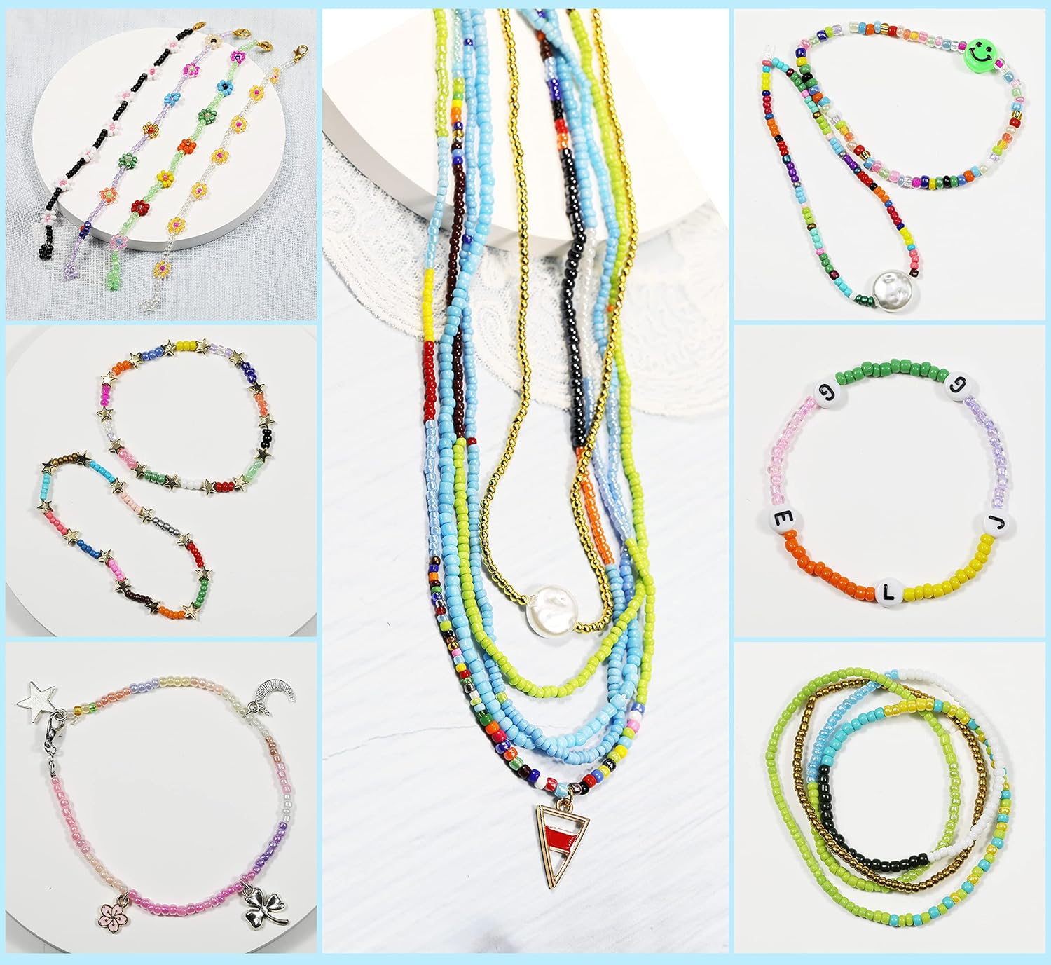 Size 2mm Glass Seed Beads 48 Colors Total About 38400pcs,12/0 Small Seed Beads Kit Bracelet Beads with 24-Grid Storage Box for Jewelry Making - Image 4