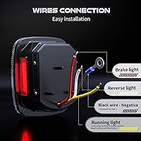 Vista 5 de LX-LIGHT DOT Humo X Forma Luces Traseras LED Luz de Freno Señal de Giro Luces Traseras LED Luces de Placa con EMC Compatible con Jeep Wrangler CJ YJ