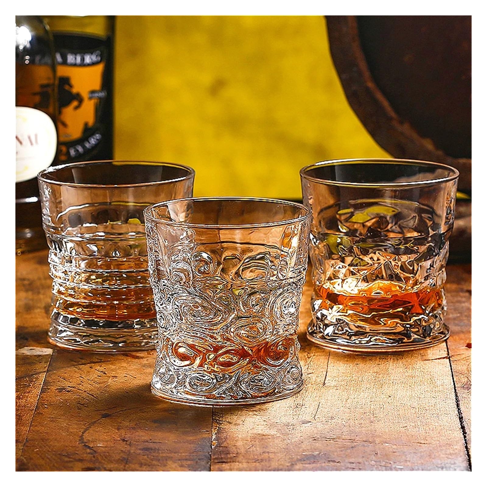 Kristallgläser Whiskyglas, transparente Trinkgläser, Cocktail-Brandy-Becher, Bar-Werkzeuge geeignet(Color 3)