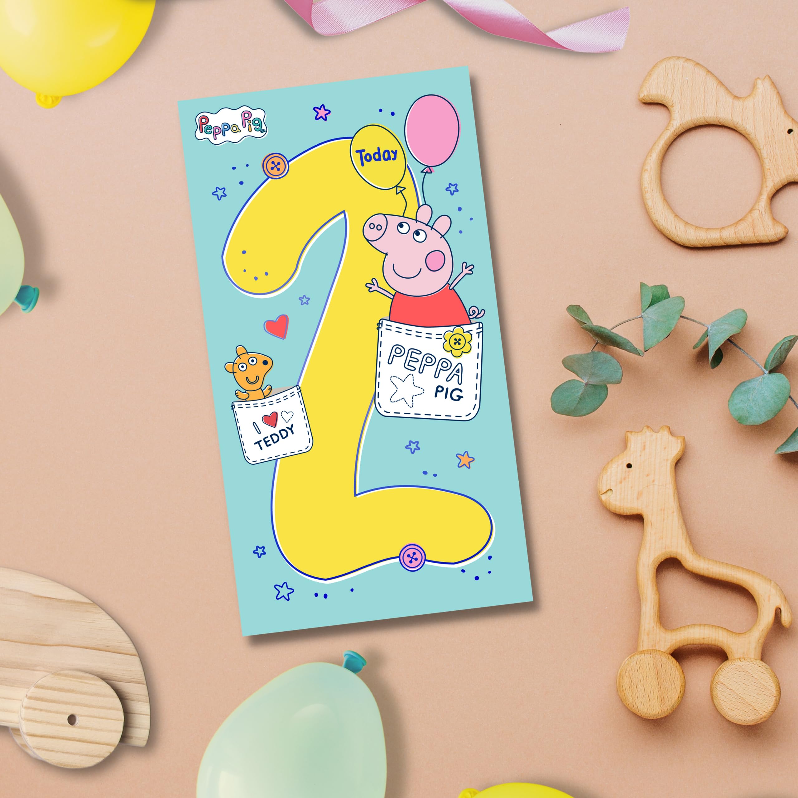 Biglietto Di Auguri Peppa Pig 1° Anno - Ufficiale Con Busta