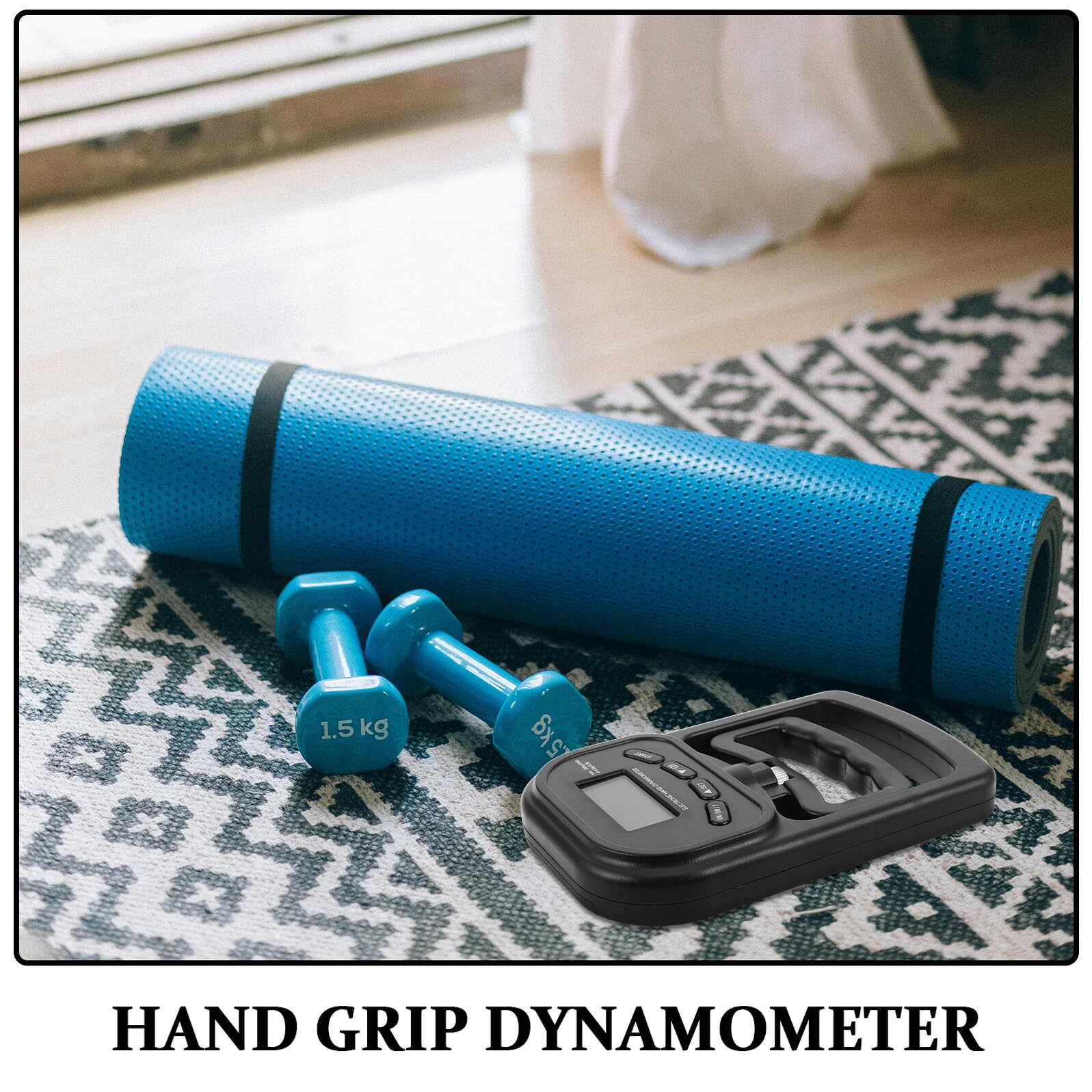 Dinamómetro de Agarre Manual Digital Recargable 180 Kg con Pantalla LCD, Medidor de Fuerza para Entrenamiento Deportivo en Gimnasio y Rehabilitación, Equipo Portátil para