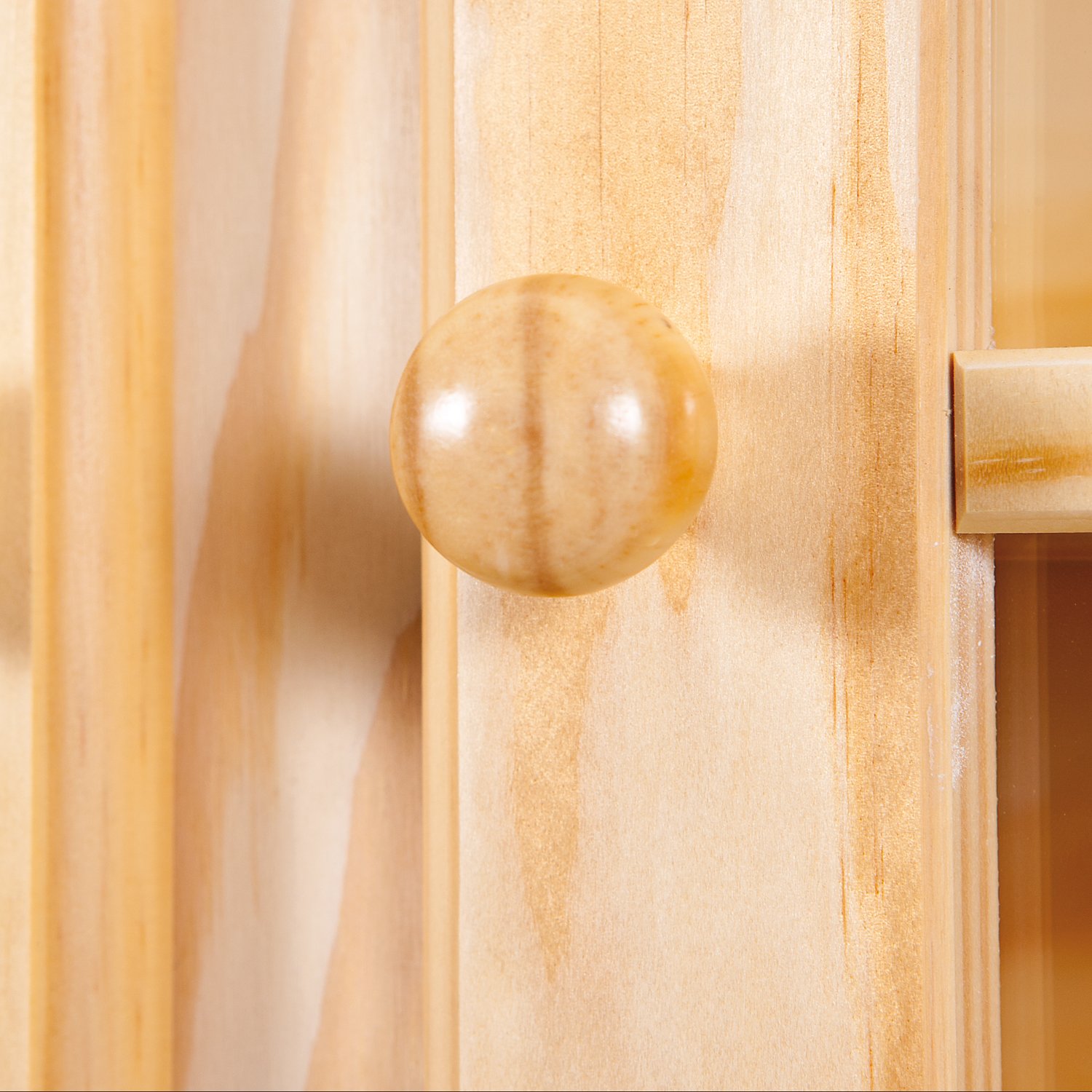Inter Link – Vitrinenschrank - Küchenschrank - Geschirrschrank - Esszimmerschrank – Vitrine – Standvitrine - Landhausstil - Kiefer Massivholz – 2 Türig – Alicante - Natur lackiert