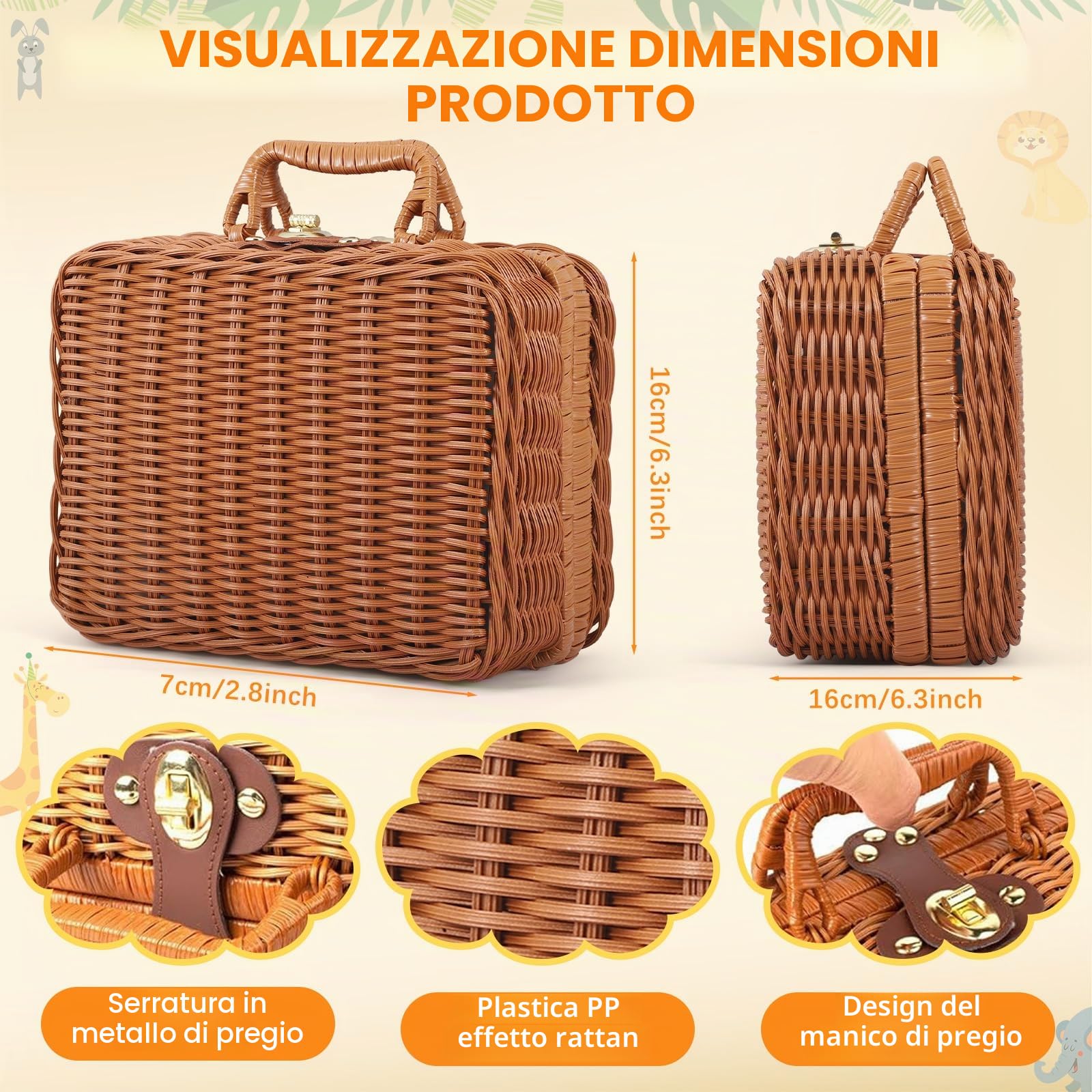 Set Regalo Torta di Pannolini per Neonati - Set Premium da 9 Pezzi con Peluche a Forma di Coniglietto e sonaglio in Legno in Una Scatola di bambù - Regali di Nascita neutri