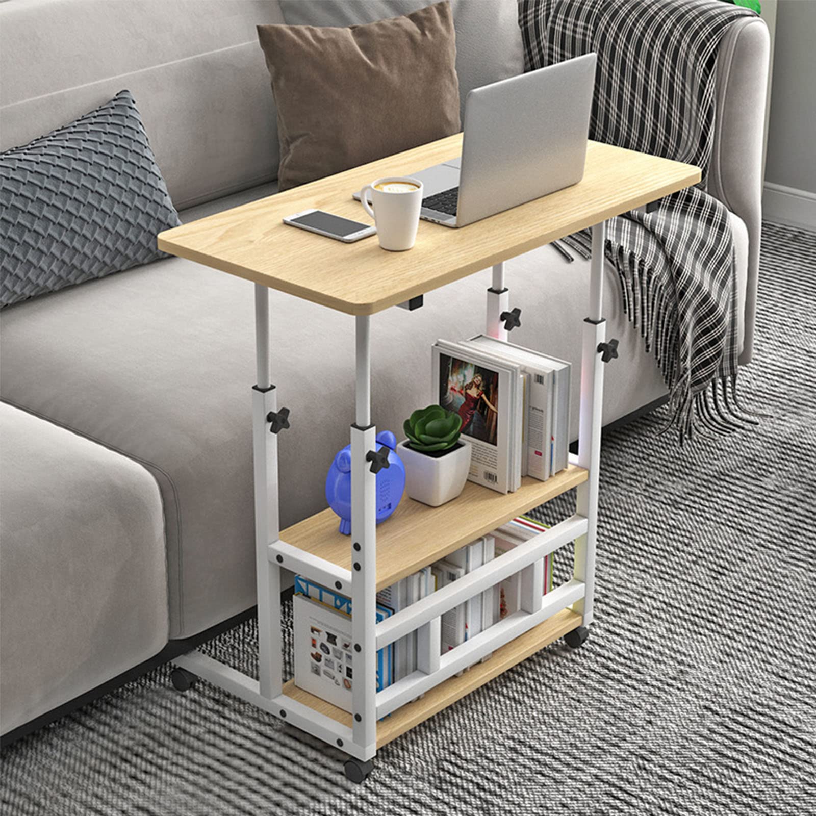 Poste de travail pour bureau à domicile mobile et compact de 40 x 80 cm