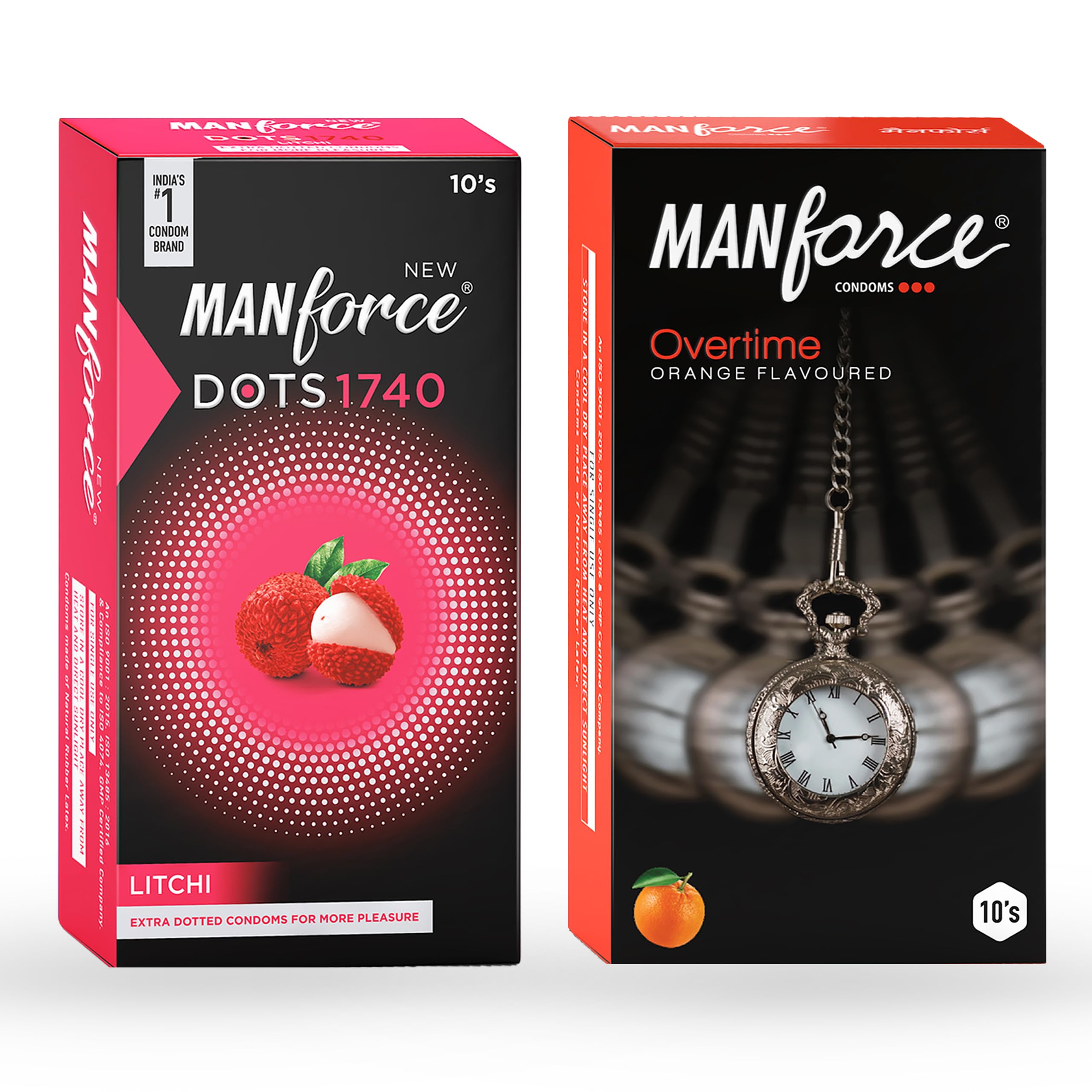 Manforce Overtime Orange & Litchi Flavoured Condoms for Men| 20 Count (Pack of 2)| Extra Dotted| Lubricated Latex Condoms-image-18