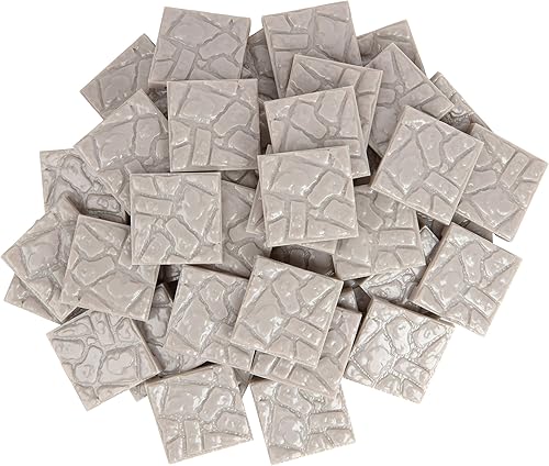 Miniatura 3 de Monster Adventure Terrain- Paquete de expansión de 50 piezas de azulejos adoquinados pintables de 1 x 1 pulgada, fácil de encajar, crea un increíble