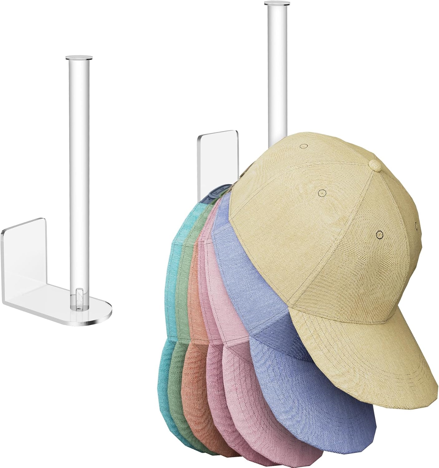 Amazon.com: NiHome Wall Mount Clear Acrylic Adhesive Hat Rack ...