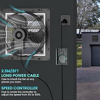 HG Power 350 mm ipari fali elszívó ventilátor 1500 m3/h sebességszabályzóval rácsos szűrővel alumínium ablakventilátor EU csatlakozóval 3