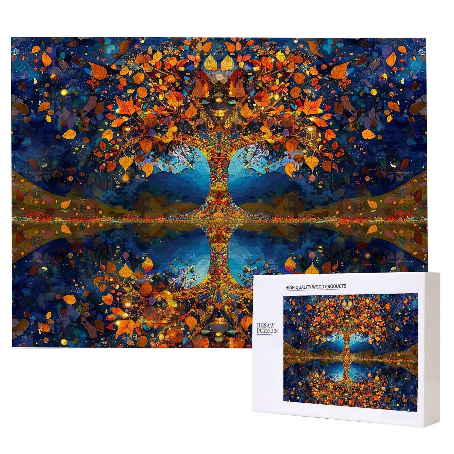 Puzzle dla dorosłych, 6000 sztuk, wyzwanie drewniane puzzle, gra, gra logiczna, gra puzzle ręce dekoracja rodzinna, kreatywne hobby, 105 x 179 cm drzewa cztery pory roku roślina K0F-881