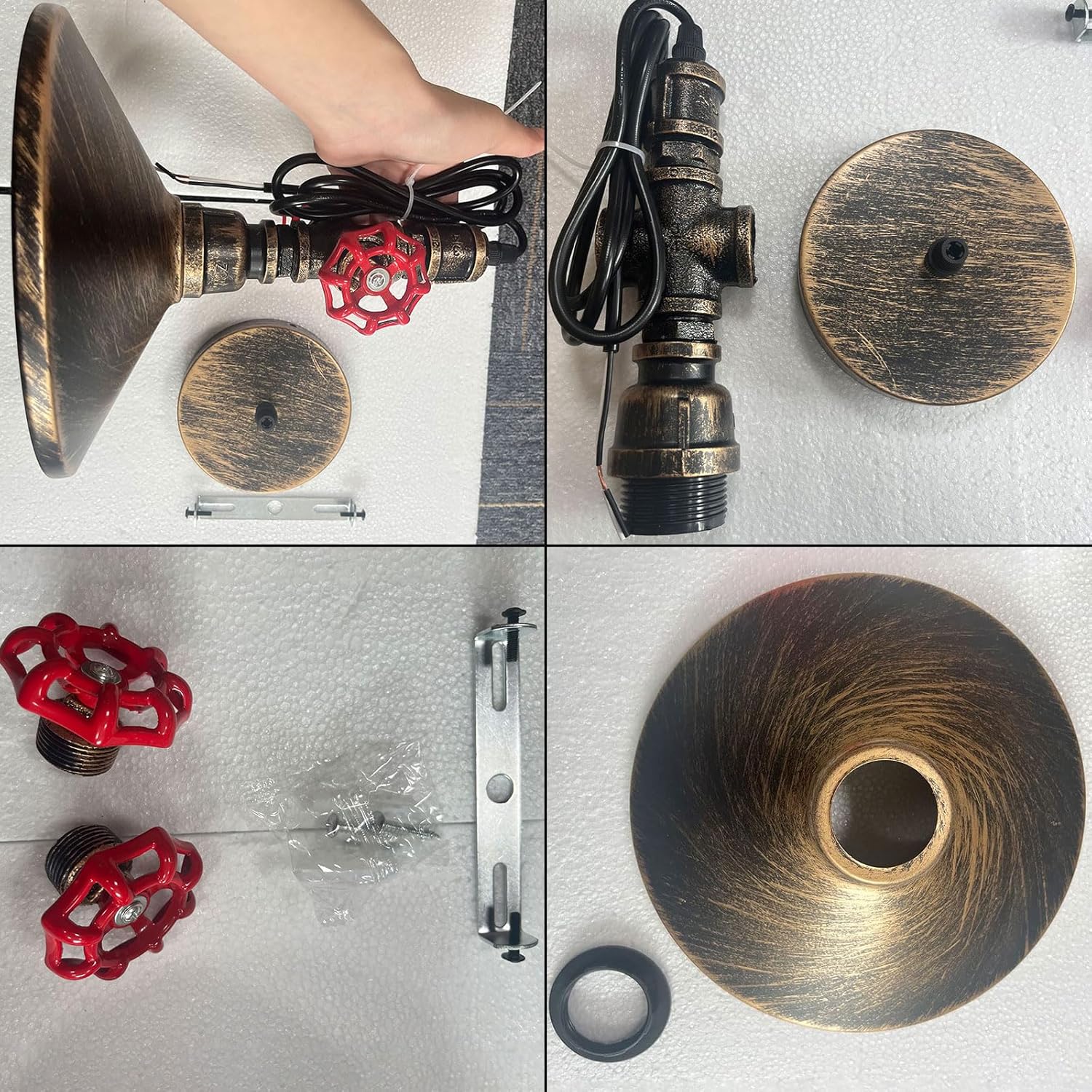 Steampunk Water Pipe Ceiling Pendant Lamp Farmhouse Metal Pendant Lights Vintage Industrial Pipe Light Fixture Home Kitchen Dining Room Ceiling Hanging Light