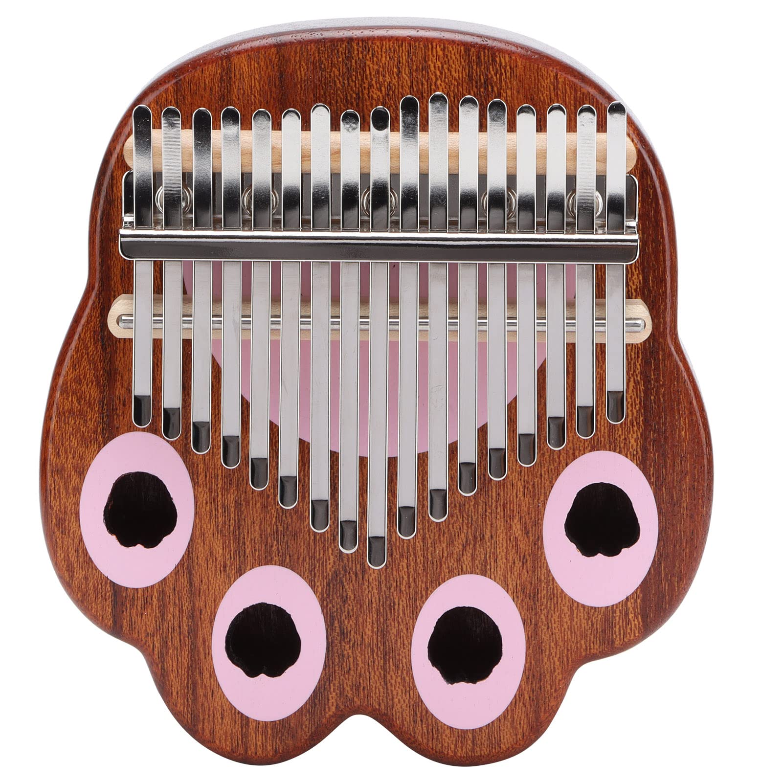 Karlak Drewniany Fortepian z Pazurem Kota Kalimba dla Początkujących, Grawerowane 17 Kluczowych Części Instrumentów dla Dzieci, materiał Merbau