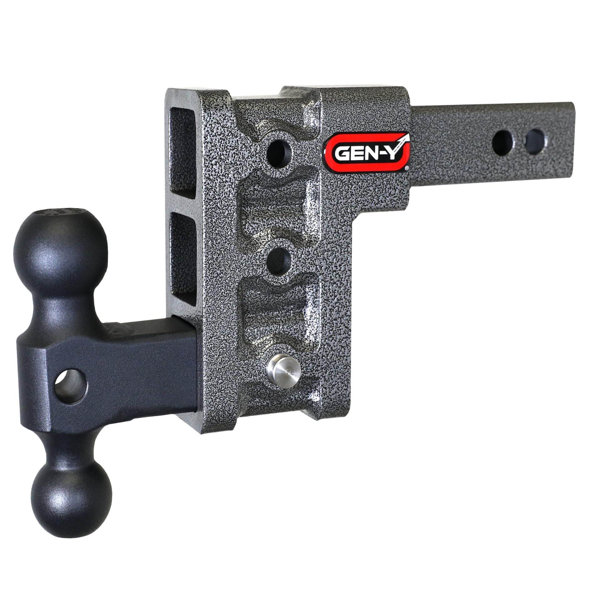 GEN-Y Hitch Adjustable 5" Drop Hitch with GH-031 Dual-Ball for 2" Receiver - 10,000 LB Towing Capacity - 1,500 LB Tongue Weight