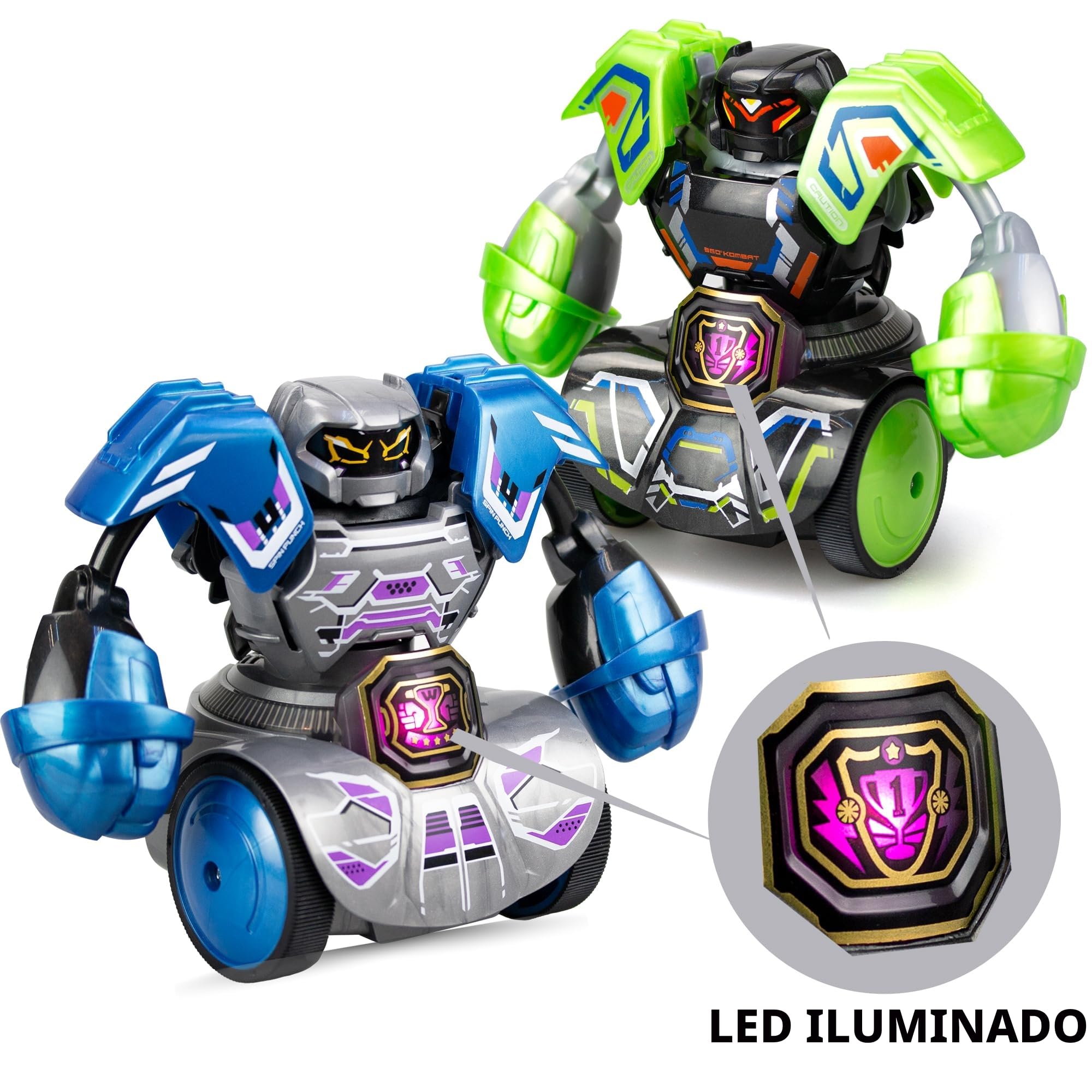 SILVERLIT - Robot Kombat Tornado - Figura de Control Remoto - Golpes superpotentes a 360° - Apunta al corazón de tu adversario para ponerle nocautar - hasta 4 Jugadores - a Partir de 5 años - 86884