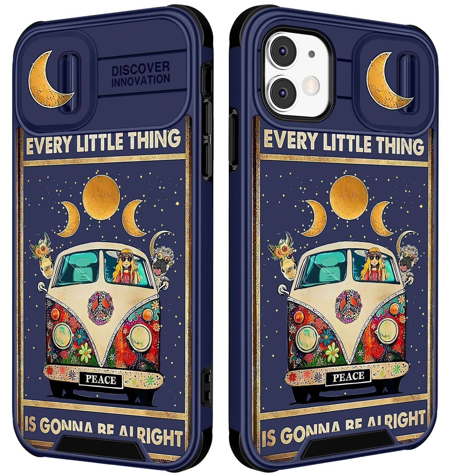 Funermei (2in1 for iPhone 11 Case for Women Cute Girls Phone Cover Bus Kawaii Animals Girly Pretty for Teen Girl Unique Colorful Design with Camera Cover Funda for Apple for iPhone 11 Case