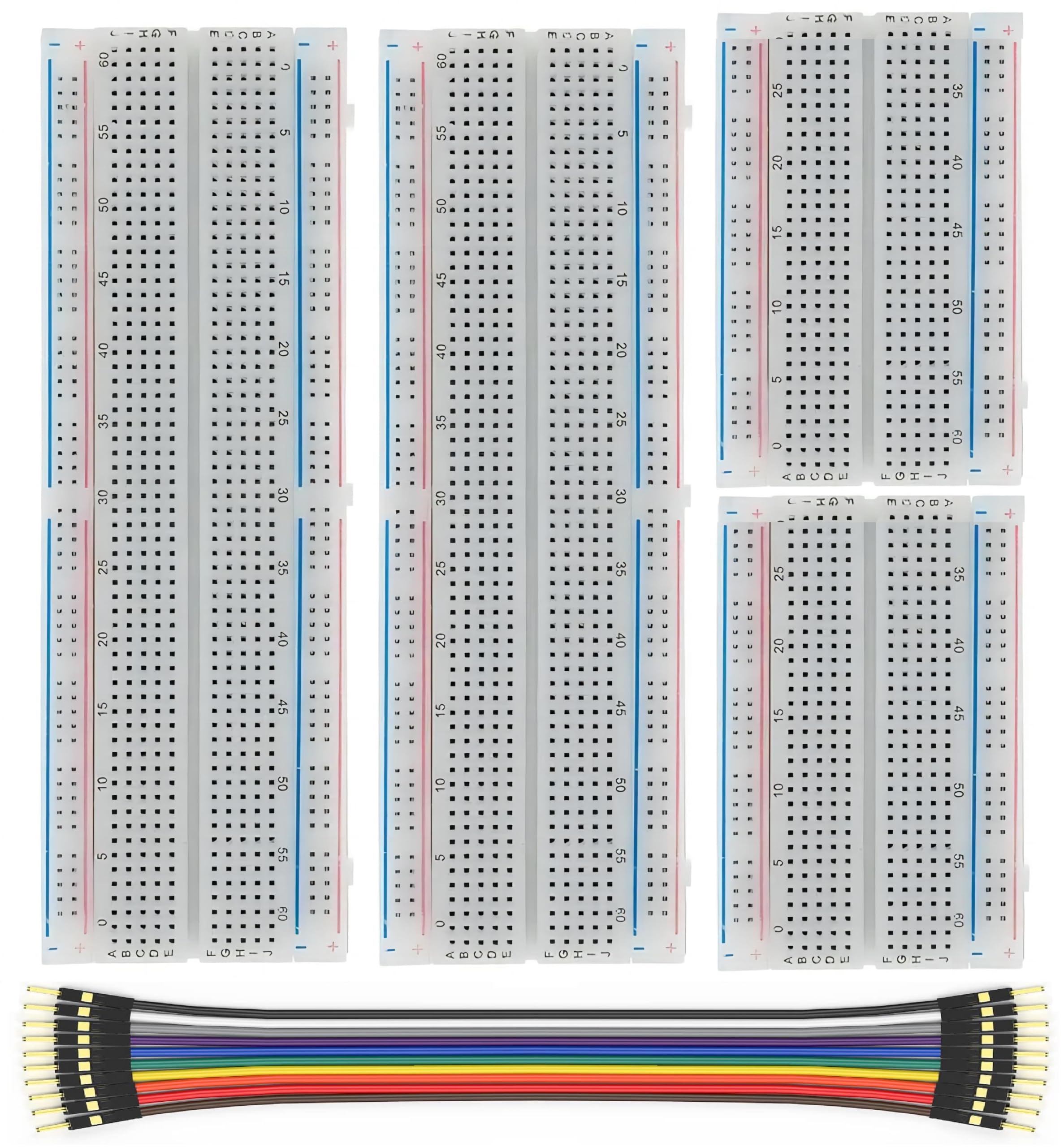 WWZMDiB Solderless Breadboard Kit 2.54mm Compatible with for Arduino Raspberry Pi ESP32 DIY Electronics Prototyping Boards (2Pcs 830 Point and 2Pcs