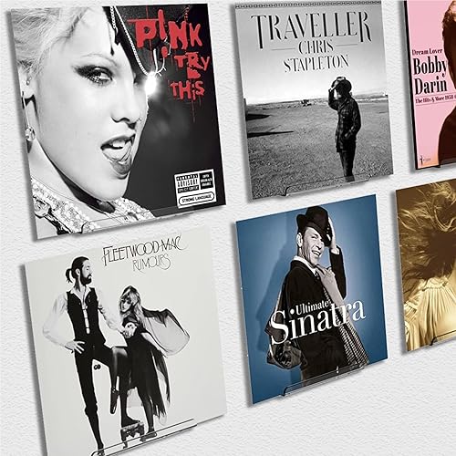 Miniatura 2 de Estante de vinilo transparente para discos de pared, paquete de 8 unidades de 7 pulgadas, soporte de álbum de vinilo acrílico, estante de CD,