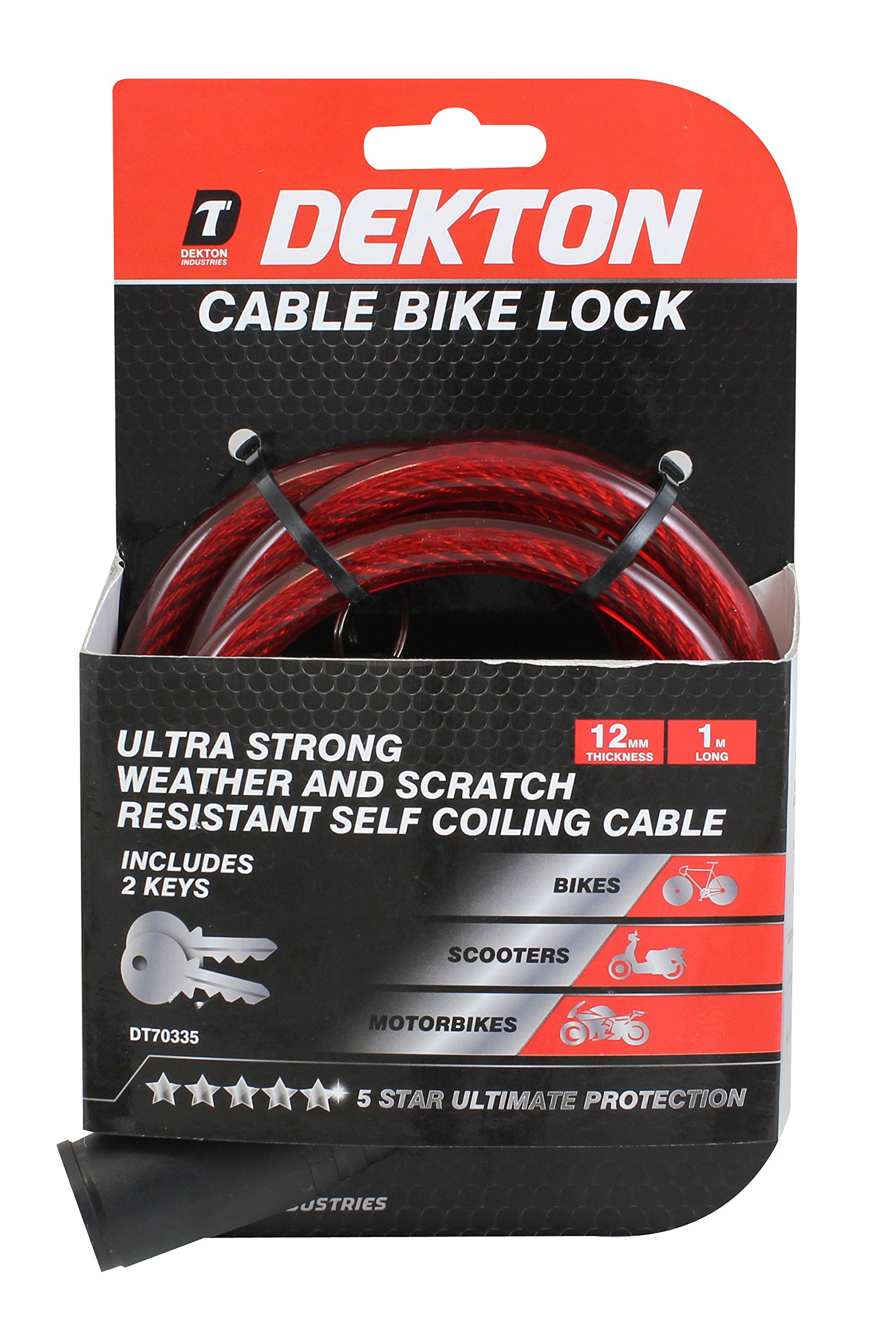 Dekton Bike Lock 12Mm X 1M