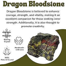 Amazing Gemstone Dragon Bloodstone Raw Crystals and Healing Stones, Natural Rocks for Tumbling - DIY Raw Stones and Crystals, 2 Pieces