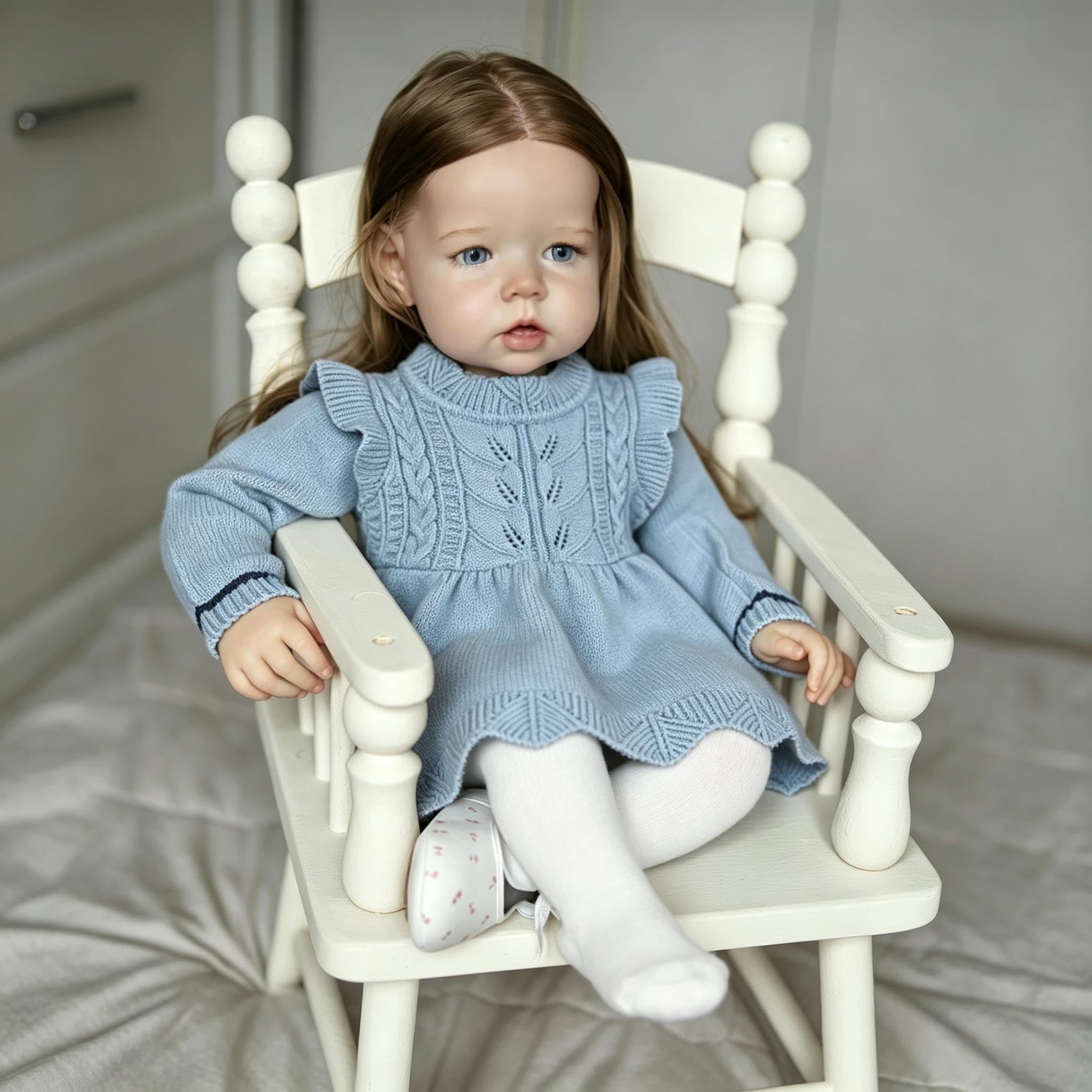 RXDOLL Bambole rinate di grandi dimensioni per bambine da 71 cm, realistiche, con capelli lunghi, realistiche, dall'aspetto realistico, in tessuto vinilico, per ragazze, regali di Natale