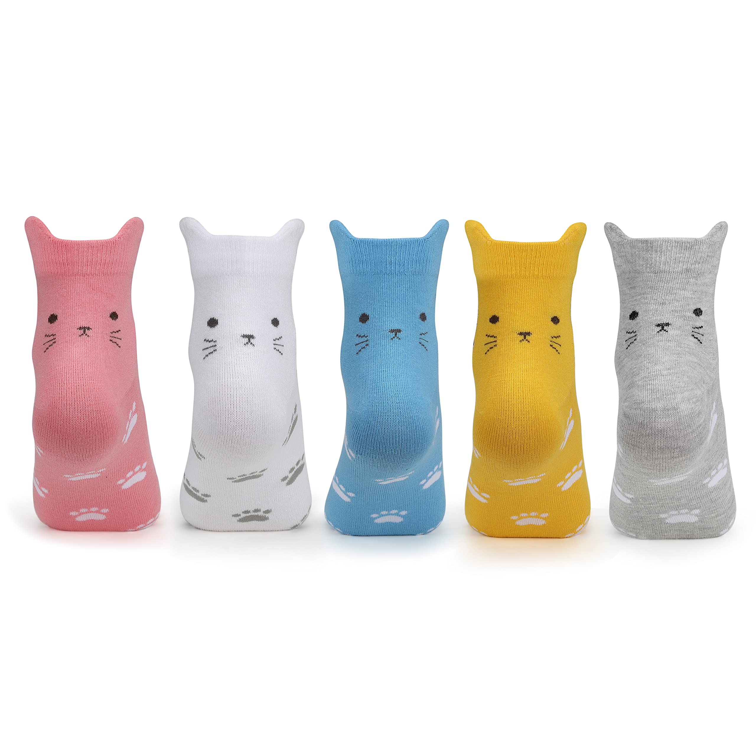 Women Funky Ankle Length Compact Combed Cotton Socks Combo Packs of 5-image-49