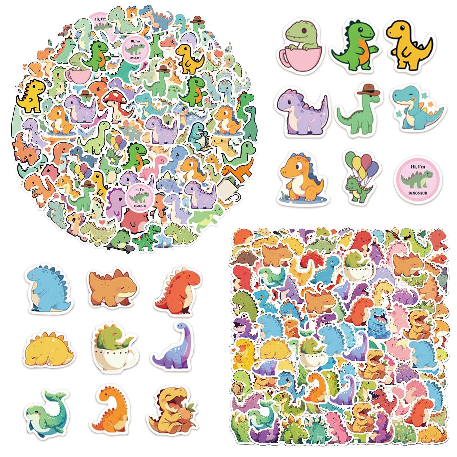 RNSKFG 200 Small Dinosaur Hand Account Stickers, Children'S Dinosaur Stickers, Creative Stickers, Used To Decorate Water Bottles, Notebooks, Scrapbooks, Etc.
