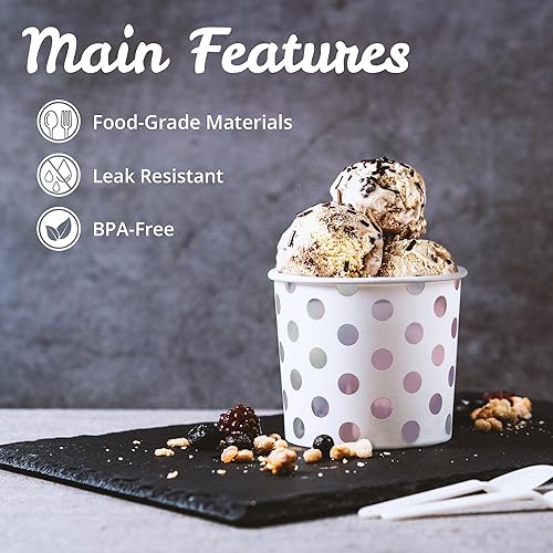 Miniatura 6 de MATICAN Vasos de papel para helado, 50 cuencos de postre desechables de 11 onzas para alimentos calientes o fríos, suministros de fiesta de 11