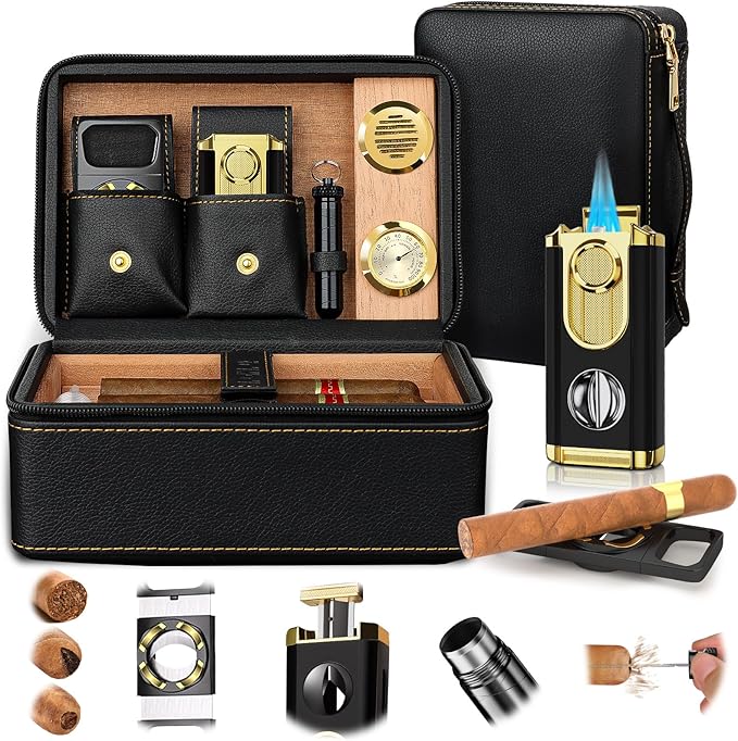 Travel Cigar Humidor Set