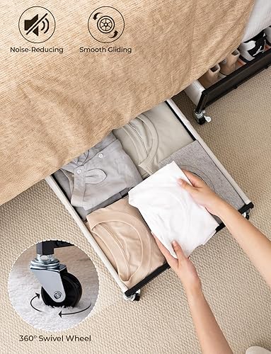 Miniatura 3 de StorageWorks Almacenamiento debajo de la cama con ruedas, paquete de 2 contenedores de almacenamiento debajo de la cama, contenedores organizadores