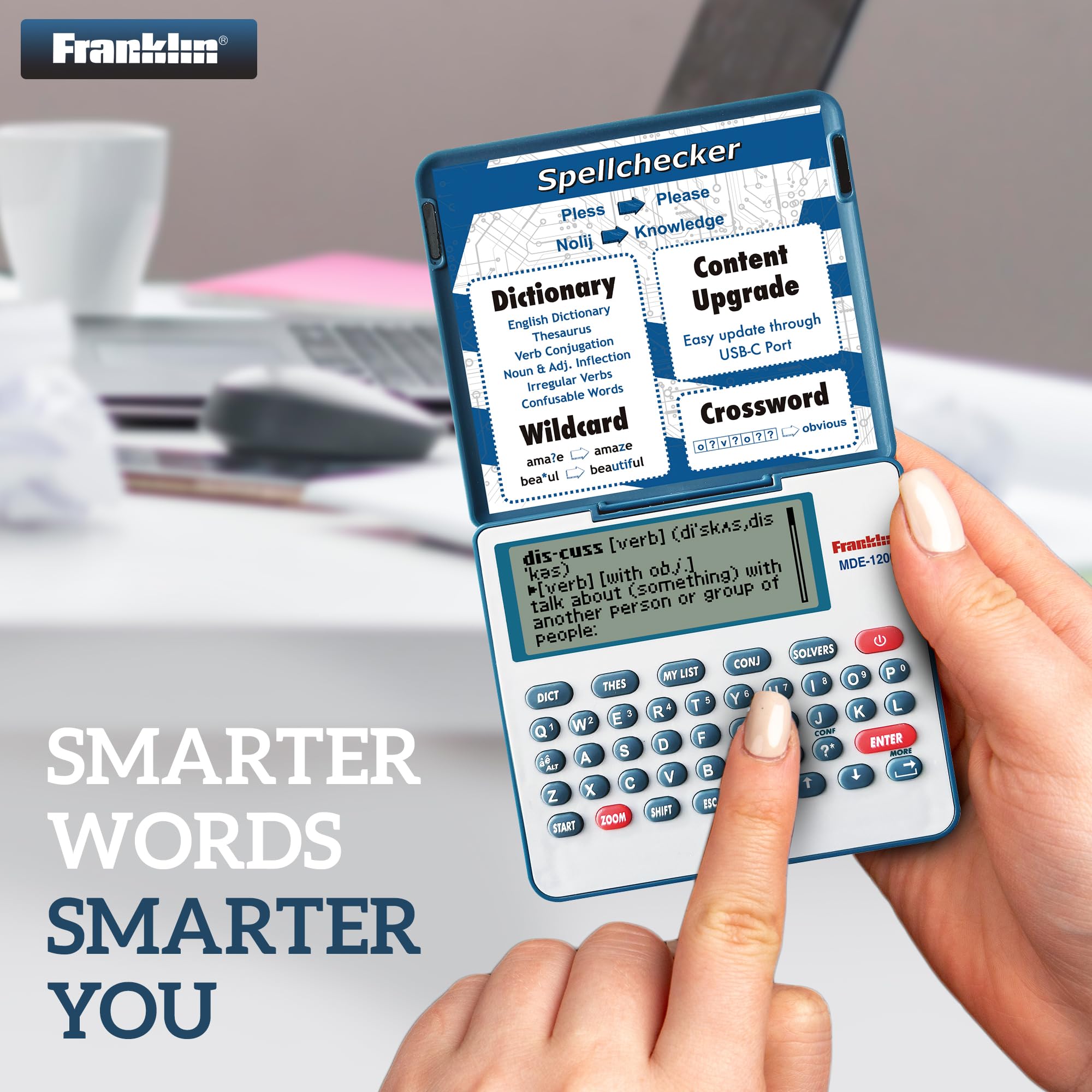Franklin MDE-1200 Electronic Dictionary and Thesaurus English Dictionary Synonyms Spell Checker Word Games Grammar Tools Digital Dictionary Portable Device with LCD Screen product thumbnail 3