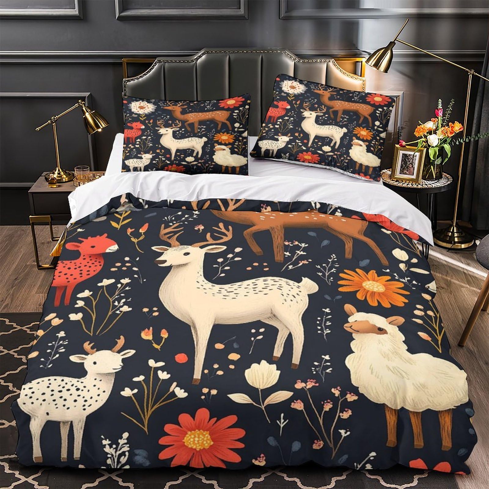 Housse de couette respirante cerf 135x200 cm contre la transpiration