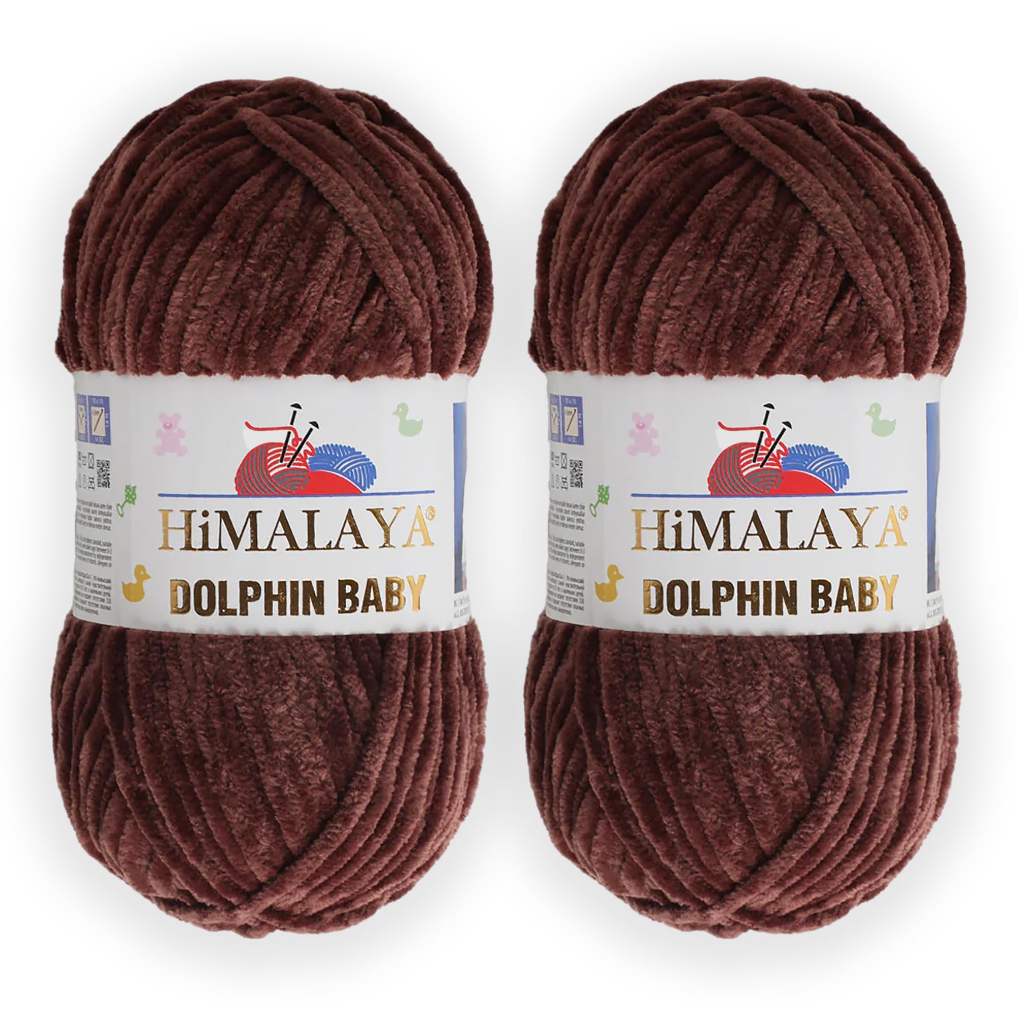 2 Skein/Pack Himalaya Dolphin Baby Chenille Yarn, Each Ball 100 gr (3.5 oz), 120 m (132 Yards), 100% Polyester, Super Bulky Baby Blanket Velvet